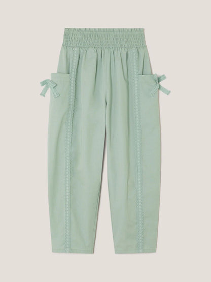 Monsoon Green Lace Trim Barrel Trousers image 2