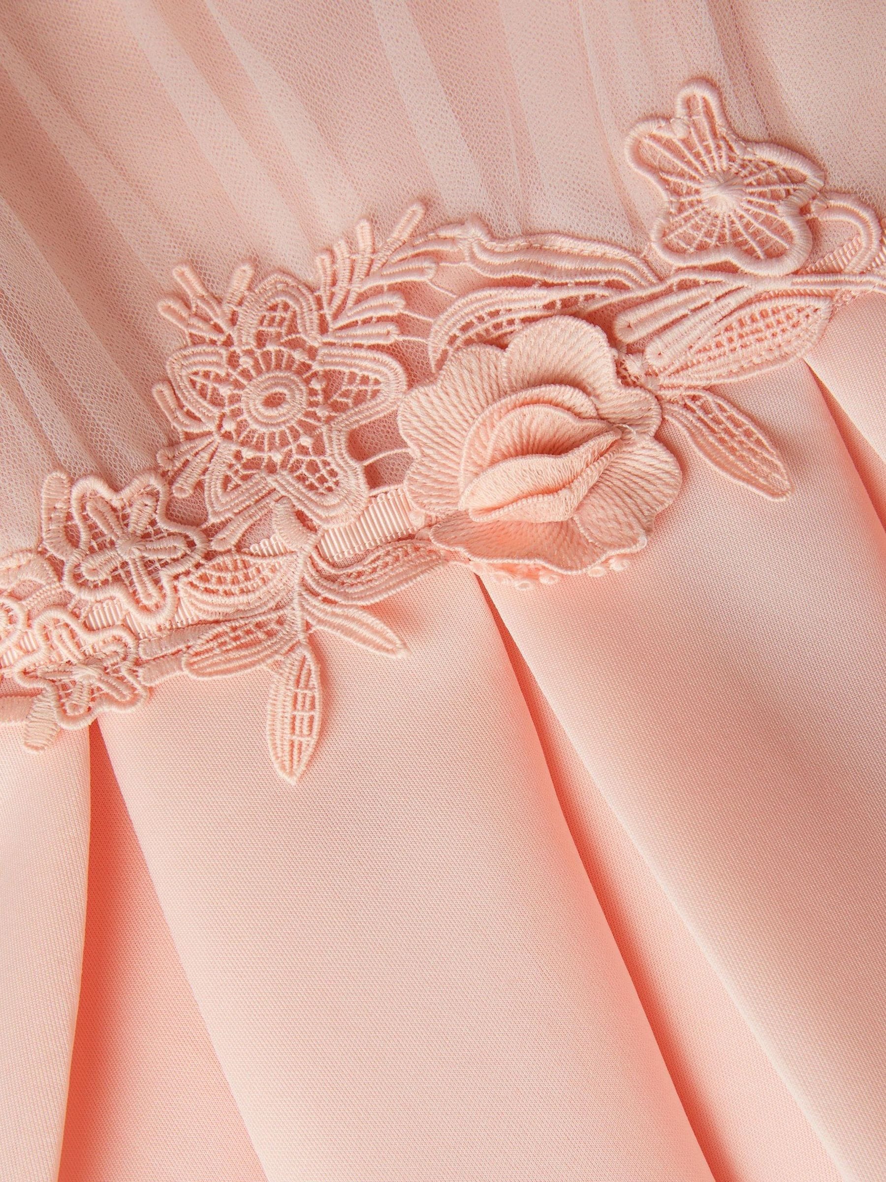 Monsoon Pink Chiffon Sleeve Floral Embroidered Dress image 4
