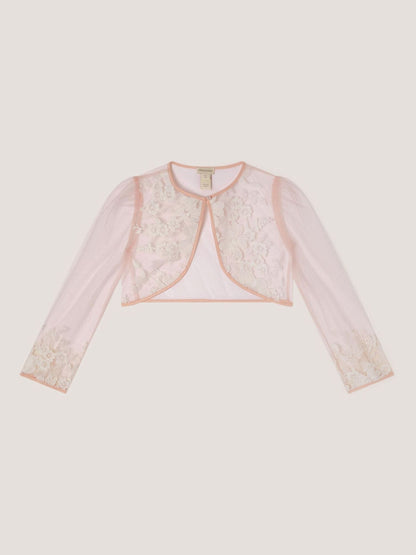 Monsoon Pink Felicity Embroidered Mesh Cardigan image 1