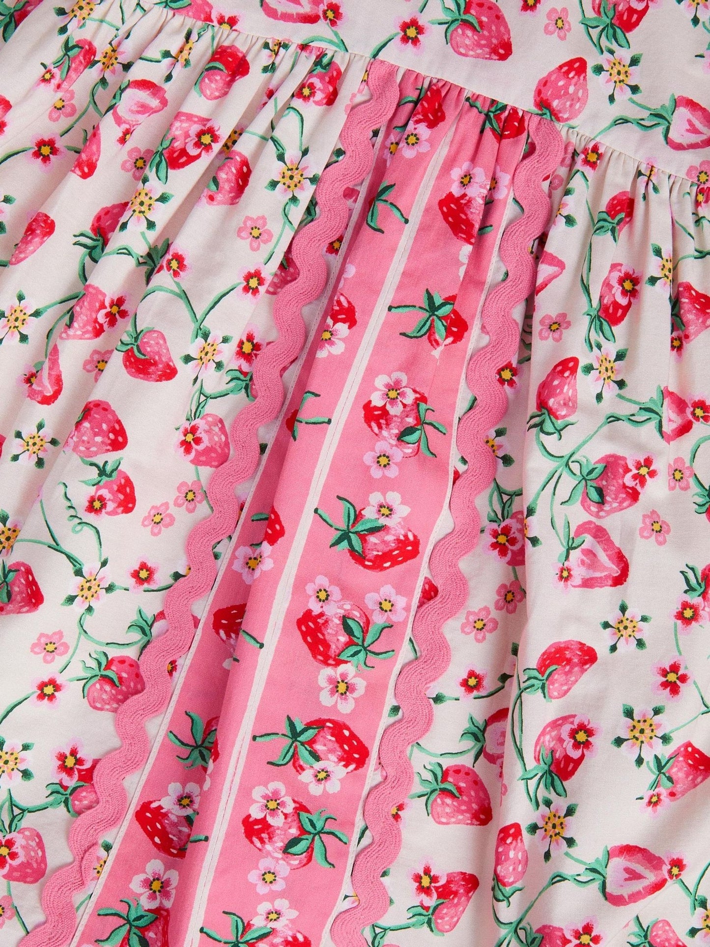 Monsoon Pink Puff Sleeve Strawberry Print Dress image 5