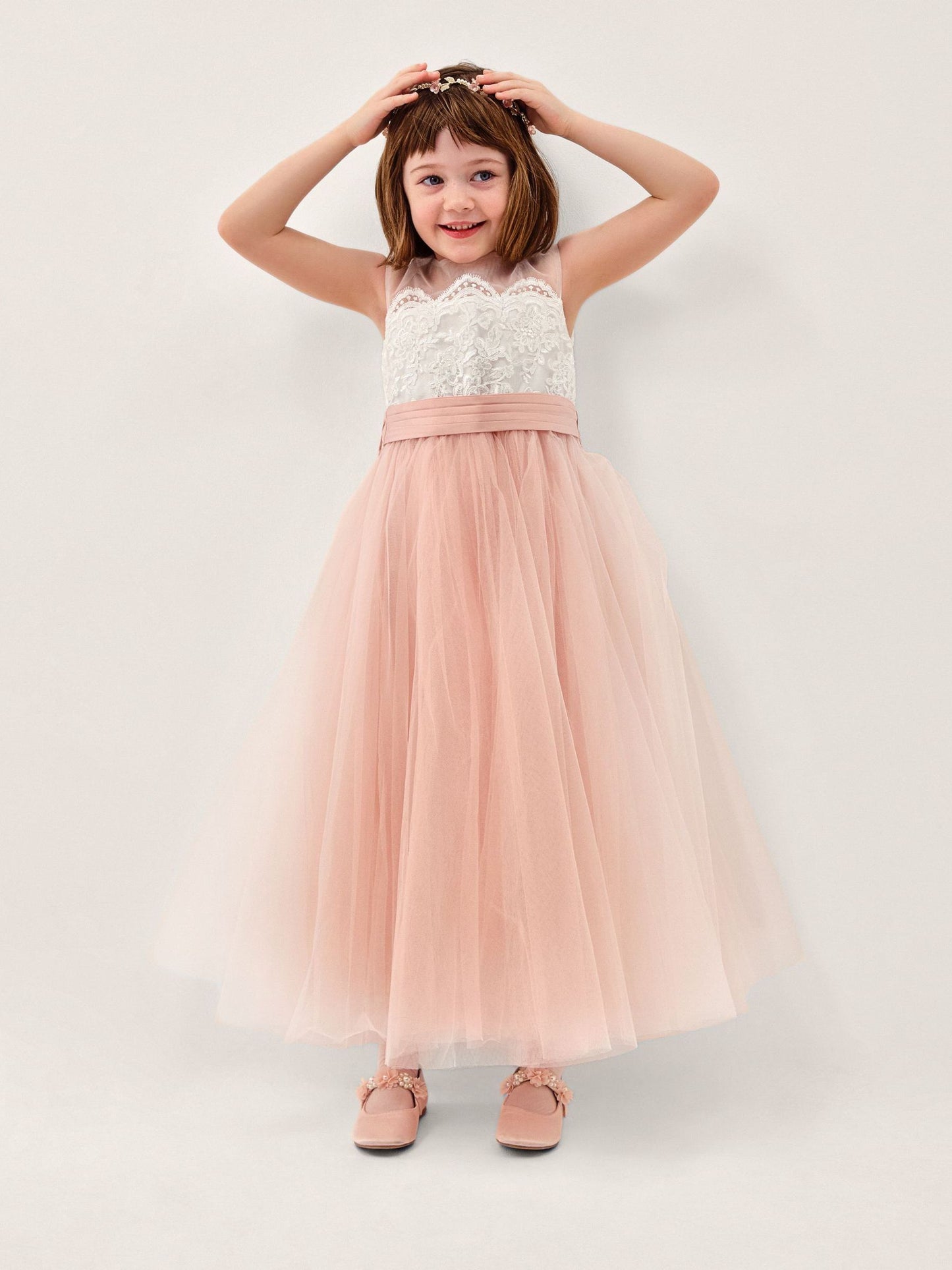 Monsoon Pink Cynthia Strapless Lace Maxi Dress image 1