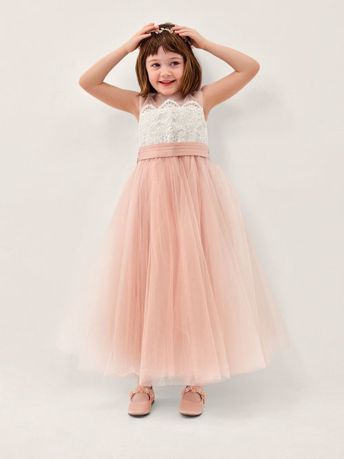 Monsoon Pink Cynthia Strapless Lace Maxi Dress image 1