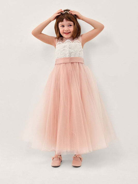 Monsoon Pink Cynthia Strapless Lace Maxi Dress image 1