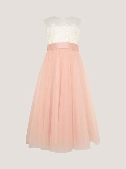 Monsoon Pink Cynthia Strapless Lace Maxi Dress image 3
