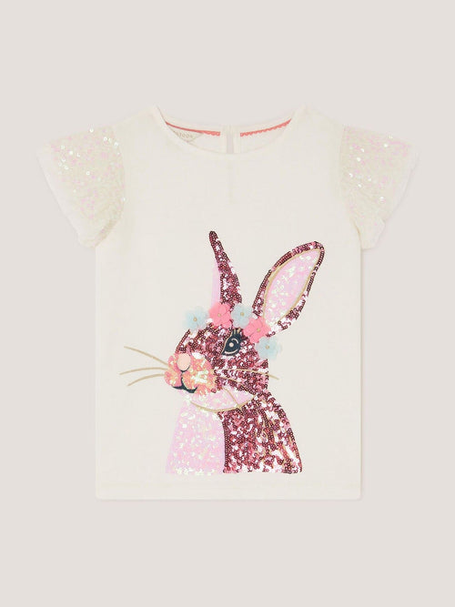 Monsoon Cream Sequin Bunny T-Shirt image 1
