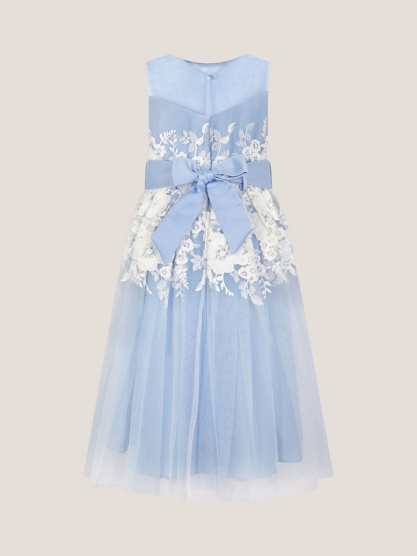Monsoon Pale Blue Felicity Floral Embroidered Mesh Dress image 3