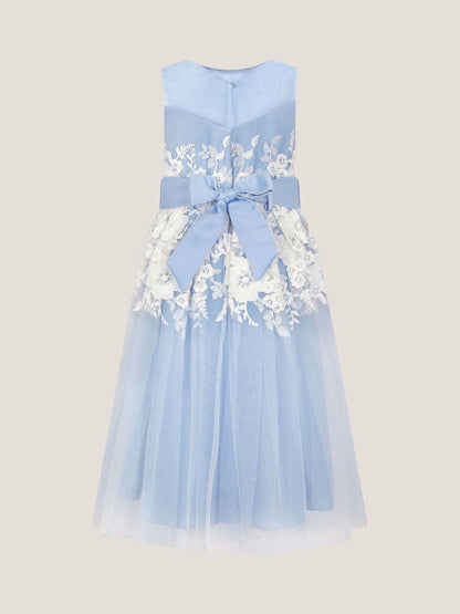 Monsoon Pale Blue Felicity Floral Embroidered Mesh Dress image 3