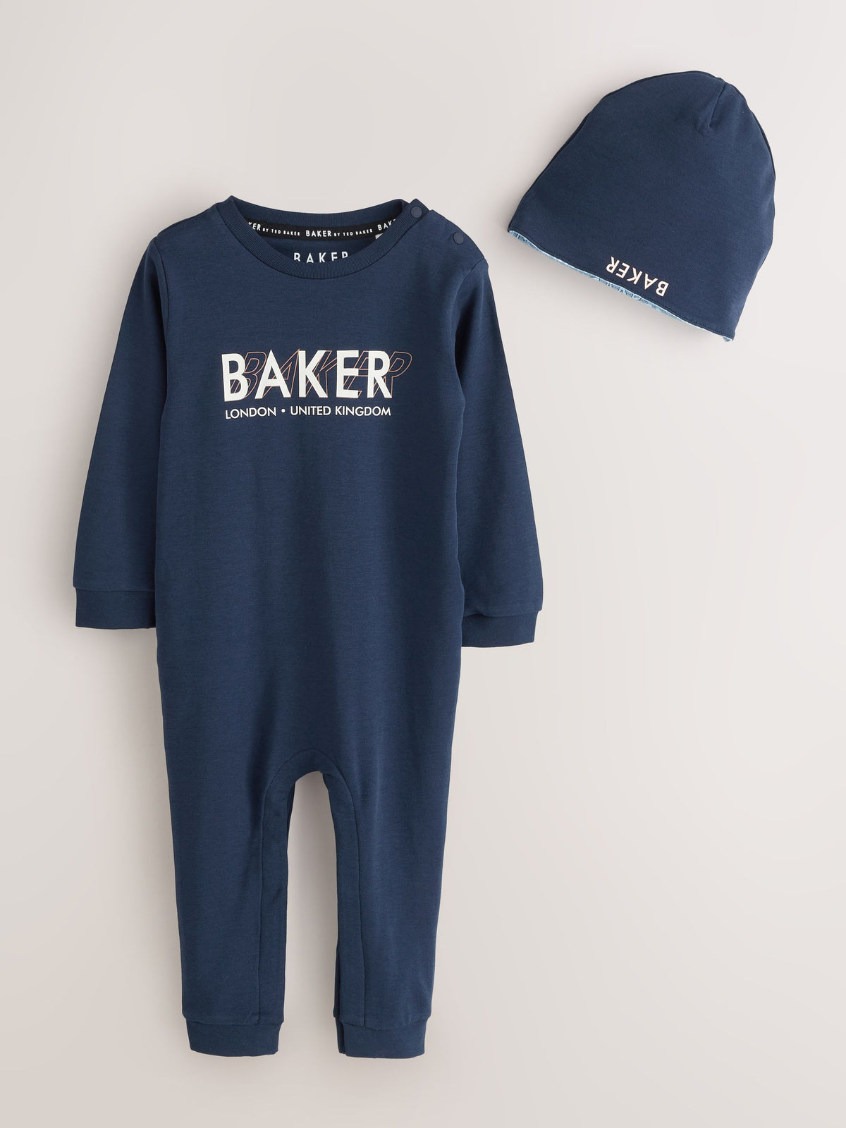 Baker by Ted Baker Blue 2 Pack Romper and Hat Set - image 5