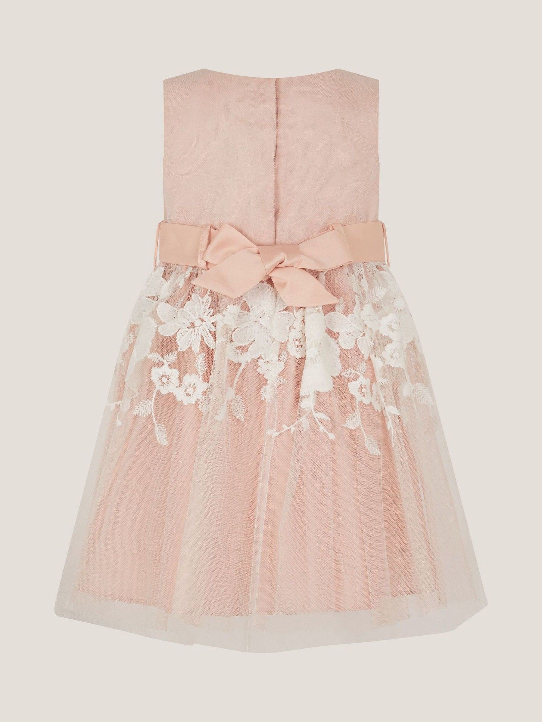 Monsoon Pink Baby Felicity Embroidered Floral Dress image 3