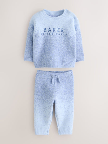 Baker by Ted Baker Blue 2 Piece Ombre Knit Sweatshirt and Joggers Set - image 1