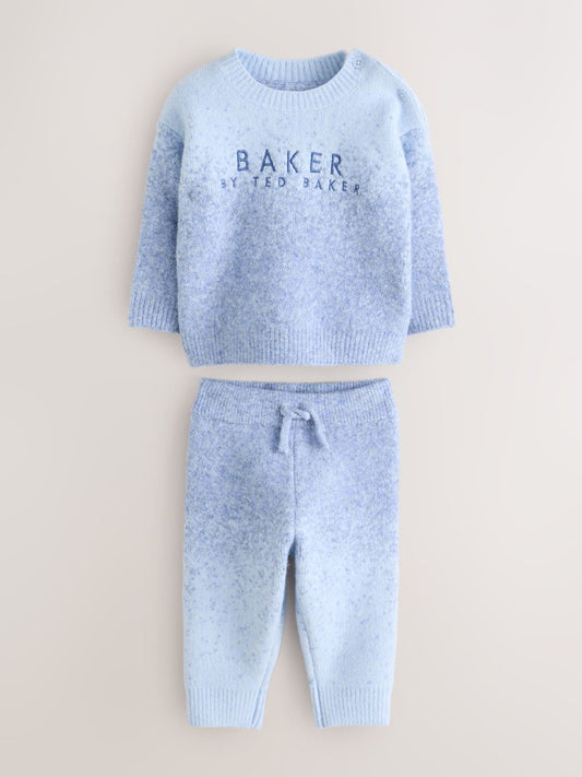 Baker by Ted Baker Blue 2 Piece Ombre Knit Sweatshirt and Joggers Set - image 1