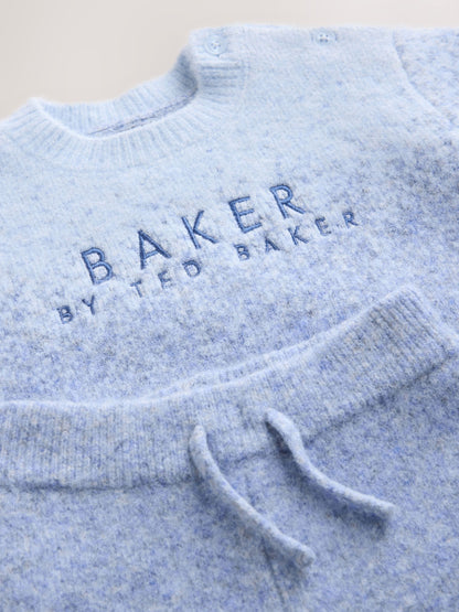 Baker by Ted Baker Blue 2 Piece Ombre Knit Sweatshirt and Joggers Set - image 5