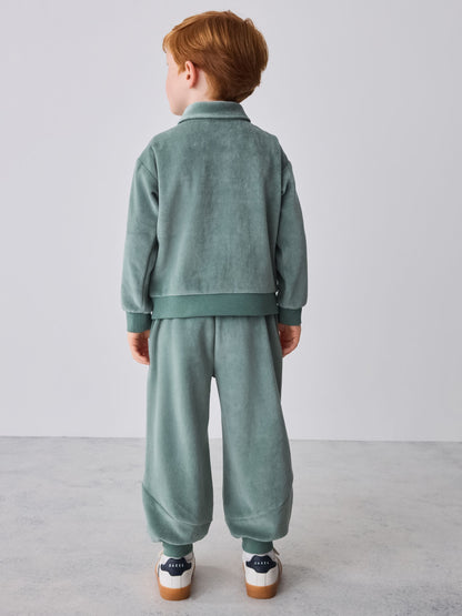 Baker by Ted Baker Green Velour Long Sleeve Rugby Top And Joggers Set - image 2