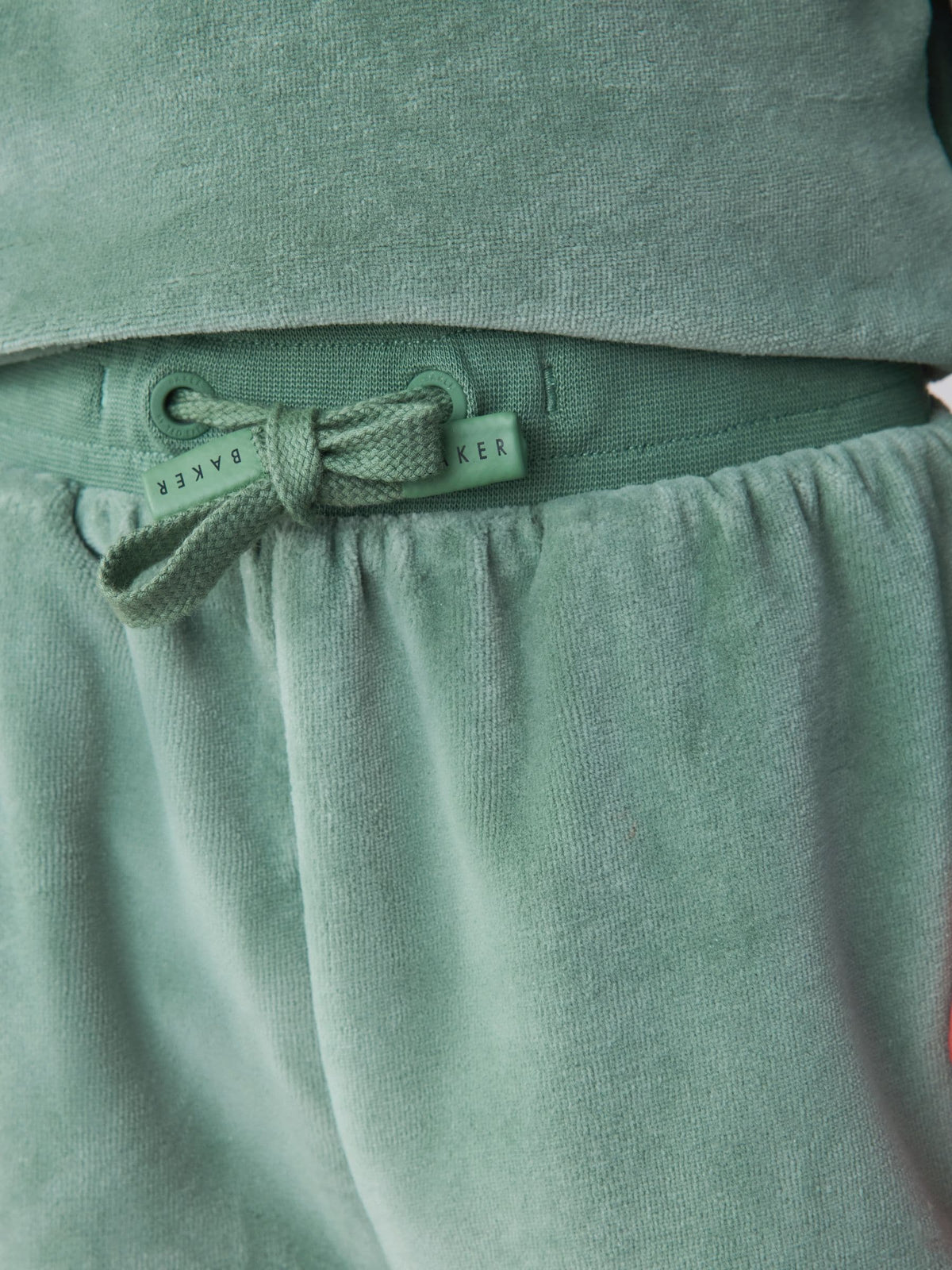 Baker by Ted Baker Green Velour Long Sleeve Rugby Top And Joggers Set - image 4