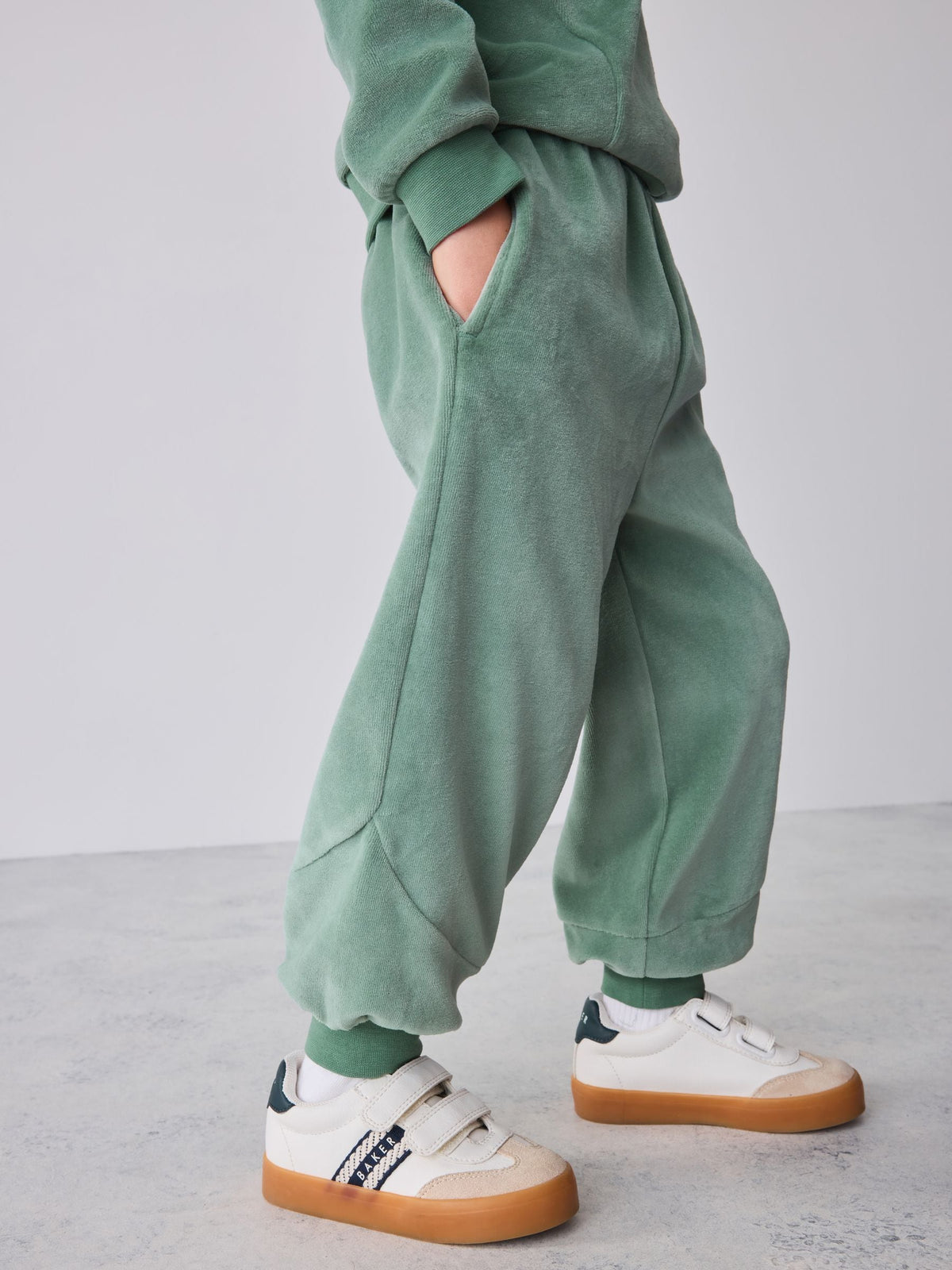 Baker by Ted Baker Green Velour Long Sleeve Rugby Top And Joggers Set - image 5