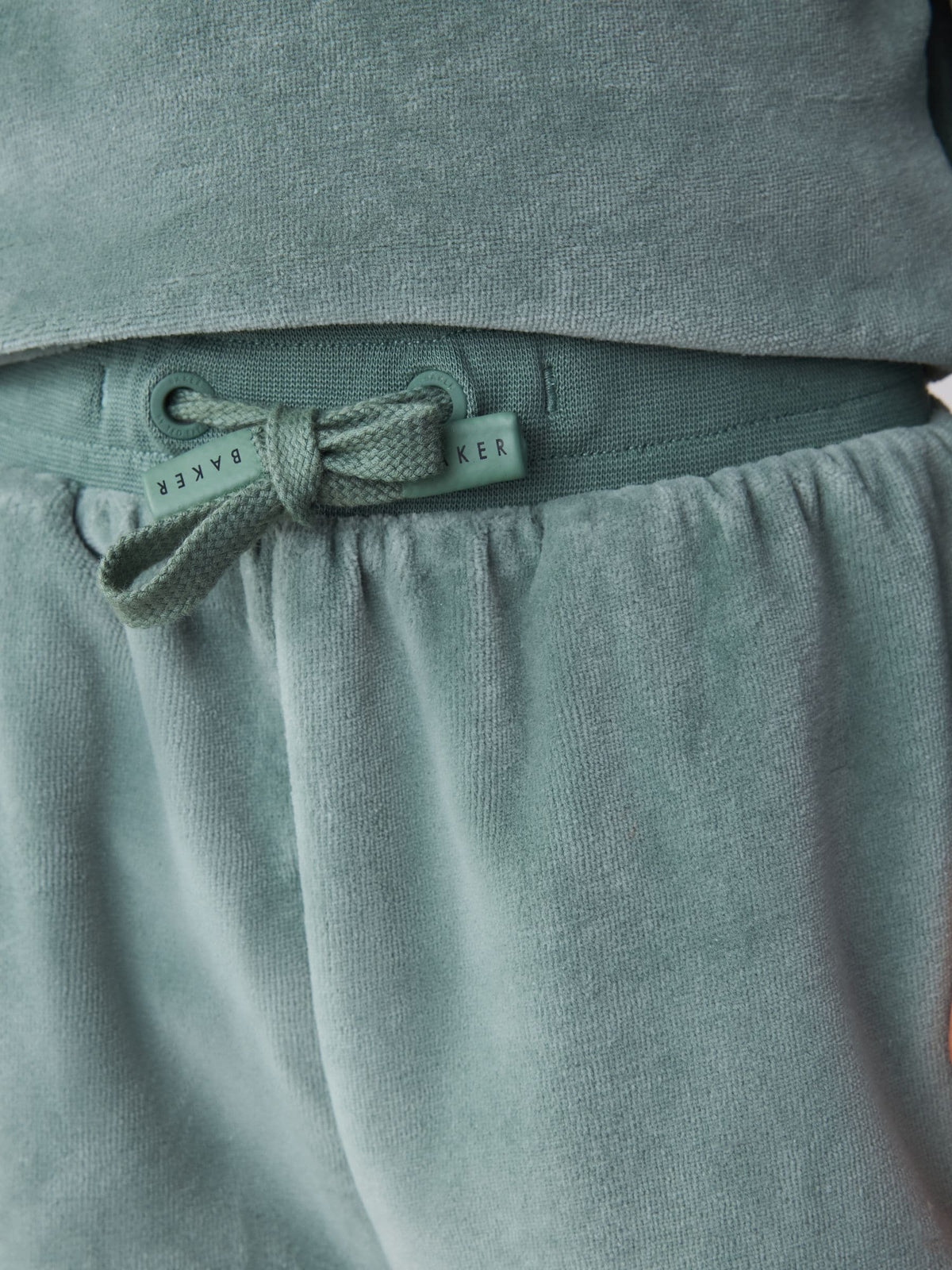 Baker by Ted Baker Green Velour Long Sleeve Rugby Top And Joggers Set - image 6