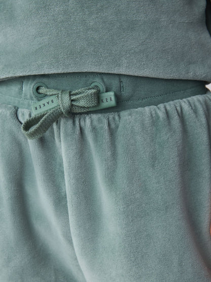 Baker by Ted Baker Green Velour Long Sleeve Rugby Top And Joggers Set - image 6