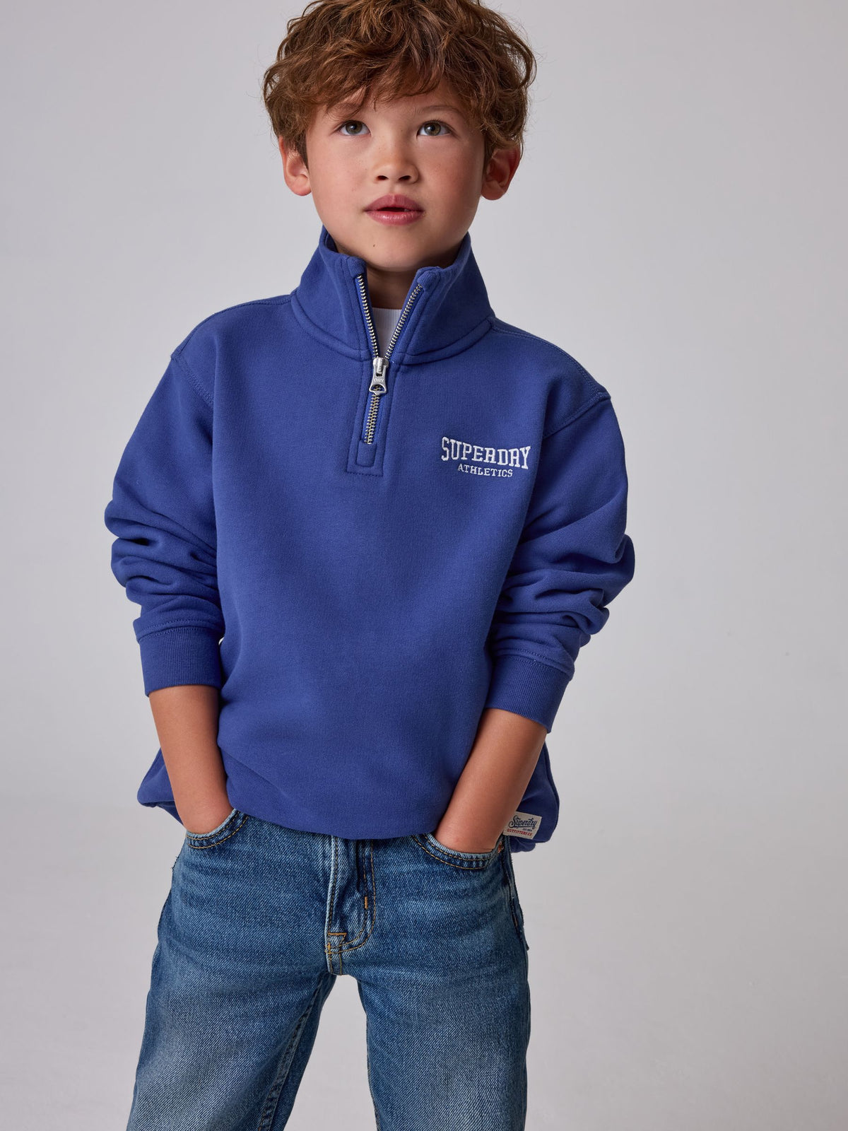Superdry Blue Funnel Neck Half Zip Sweatshirt - image 1