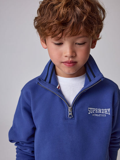 Superdry Blue Funnel Neck Half Zip Sweatshirt - image 3