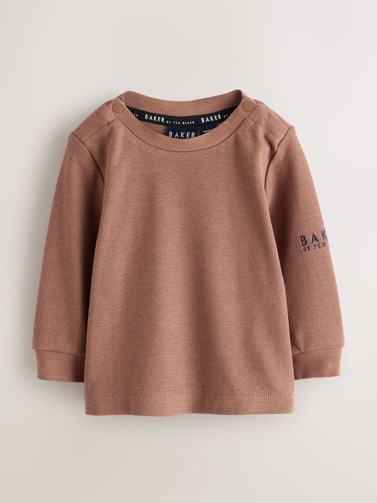 Baker by Ted Baker Blue/Brown 2 Piece Cord Dungaree and Brown Textured T-Shirts Set - image 2