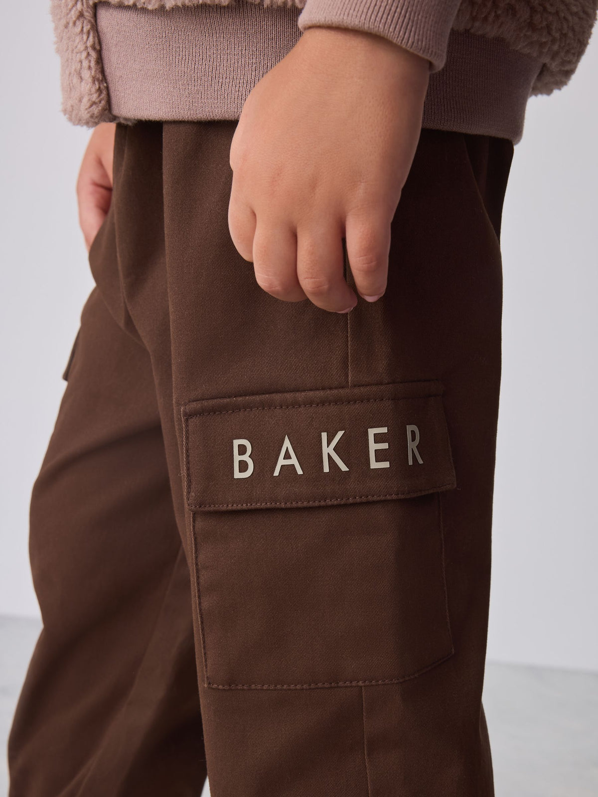 Baker by Ted Baker Stone 3 Piece Borg Jacket T-Shirt and Cargo Trousers Set - image 6