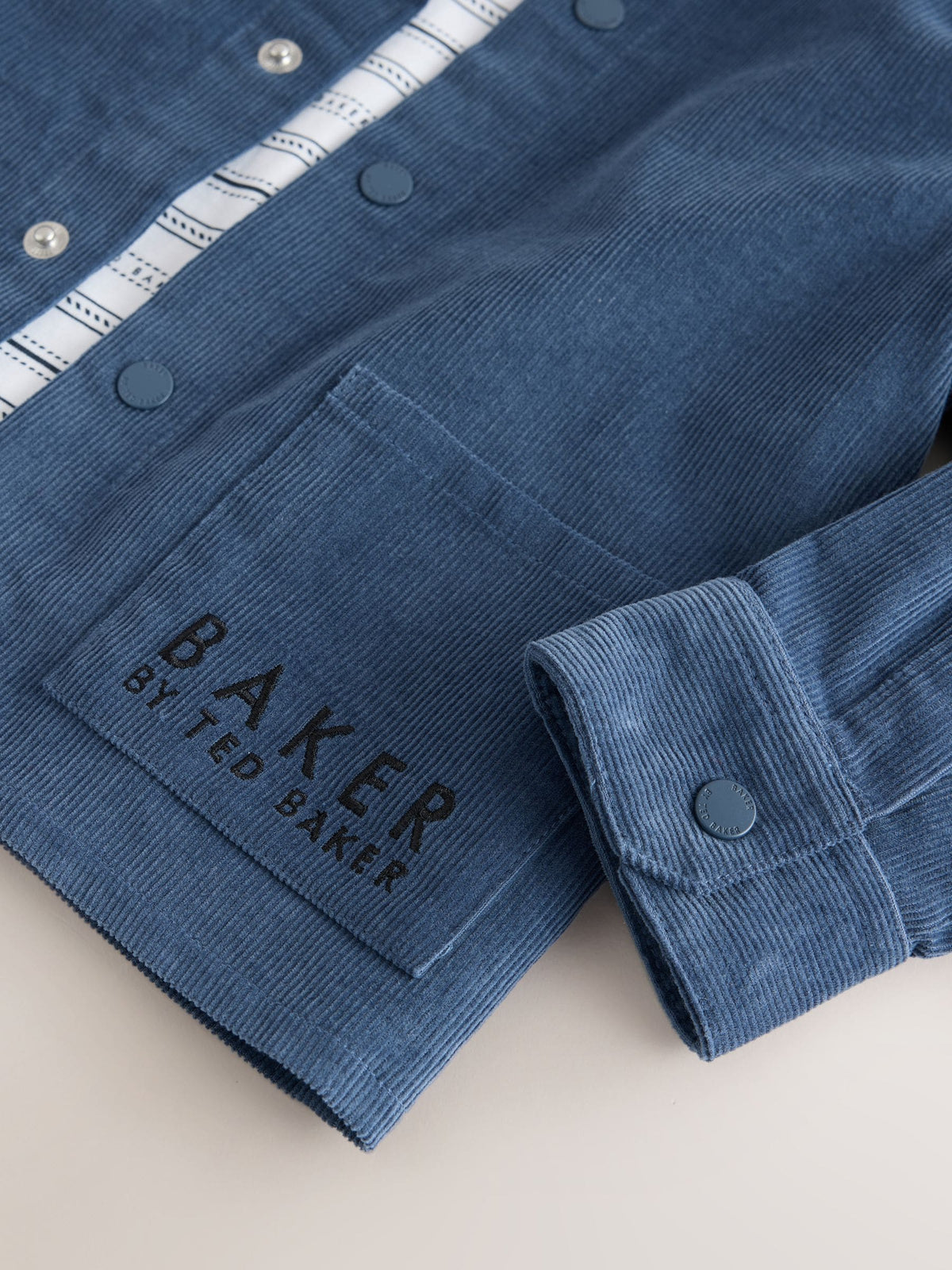 Baker by Ted Baker Blue Cord Jacket, Stripe T-Shirt and Trousers 3 Piece Set - image 10