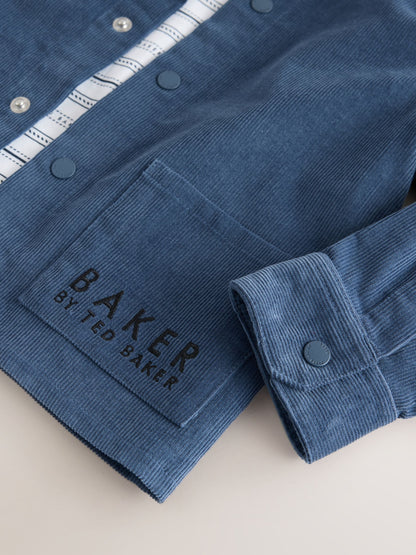 Baker by Ted Baker Blue Cord Jacket, Stripe T-Shirt and Trousers 3 Piece Set - image 10