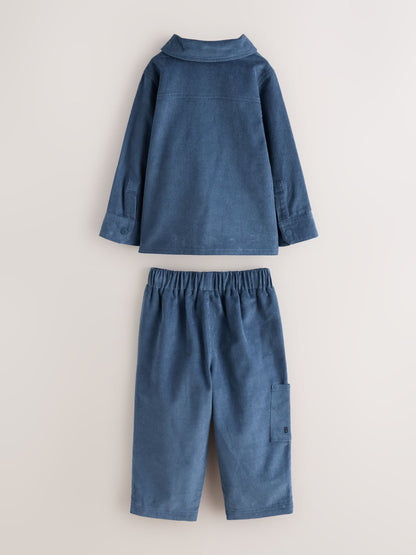Baker by Ted Baker Blue Cord Jacket, Stripe T-Shirt and Trousers 3 Piece Set - image 7