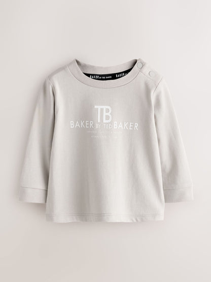 Baker by Ted Baker Blue 3 Piece Textured Knitted Zip Through Grey T-Shirt and Joggers Set - image 11