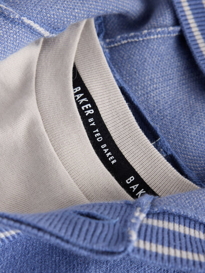 Baker by Ted Baker Blue 3 Piece Textured Knitted Zip Through Grey T-Shirt and Joggers Set - image 14