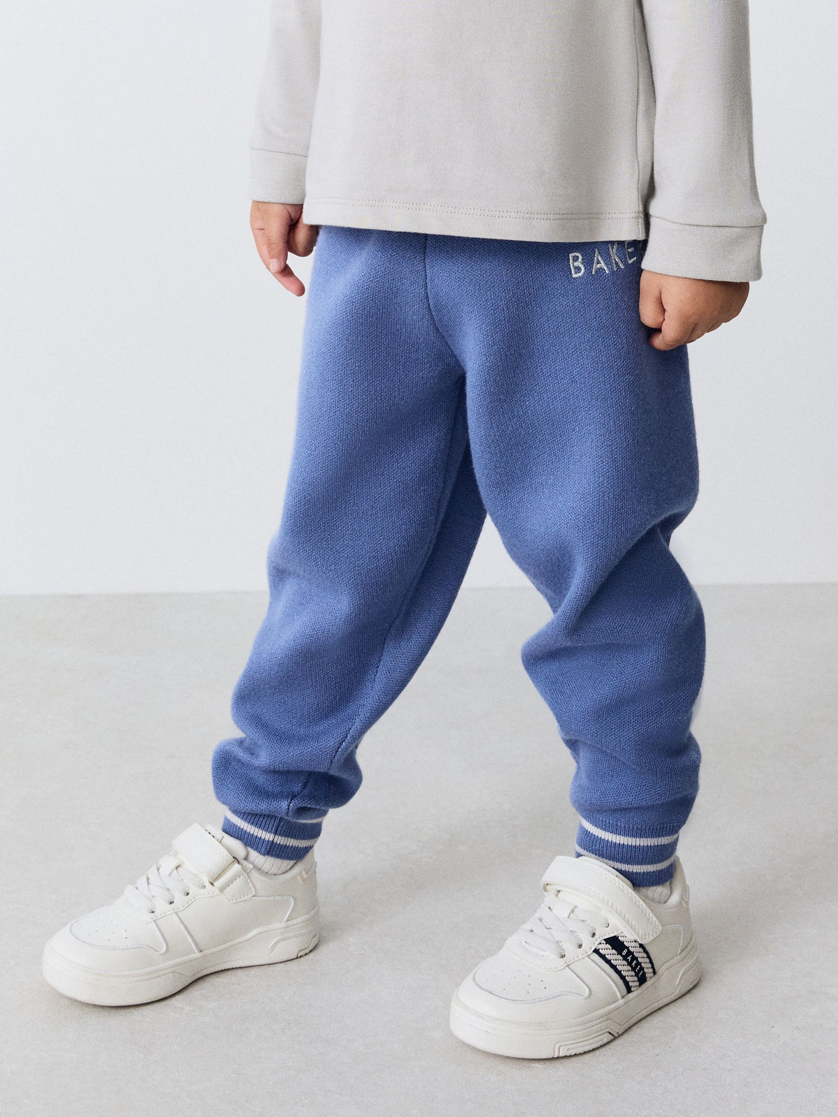 Baker by Ted Baker Blue 3 Piece Textured Knitted Zip Through Grey T-Shirt and Joggers Set - image 4