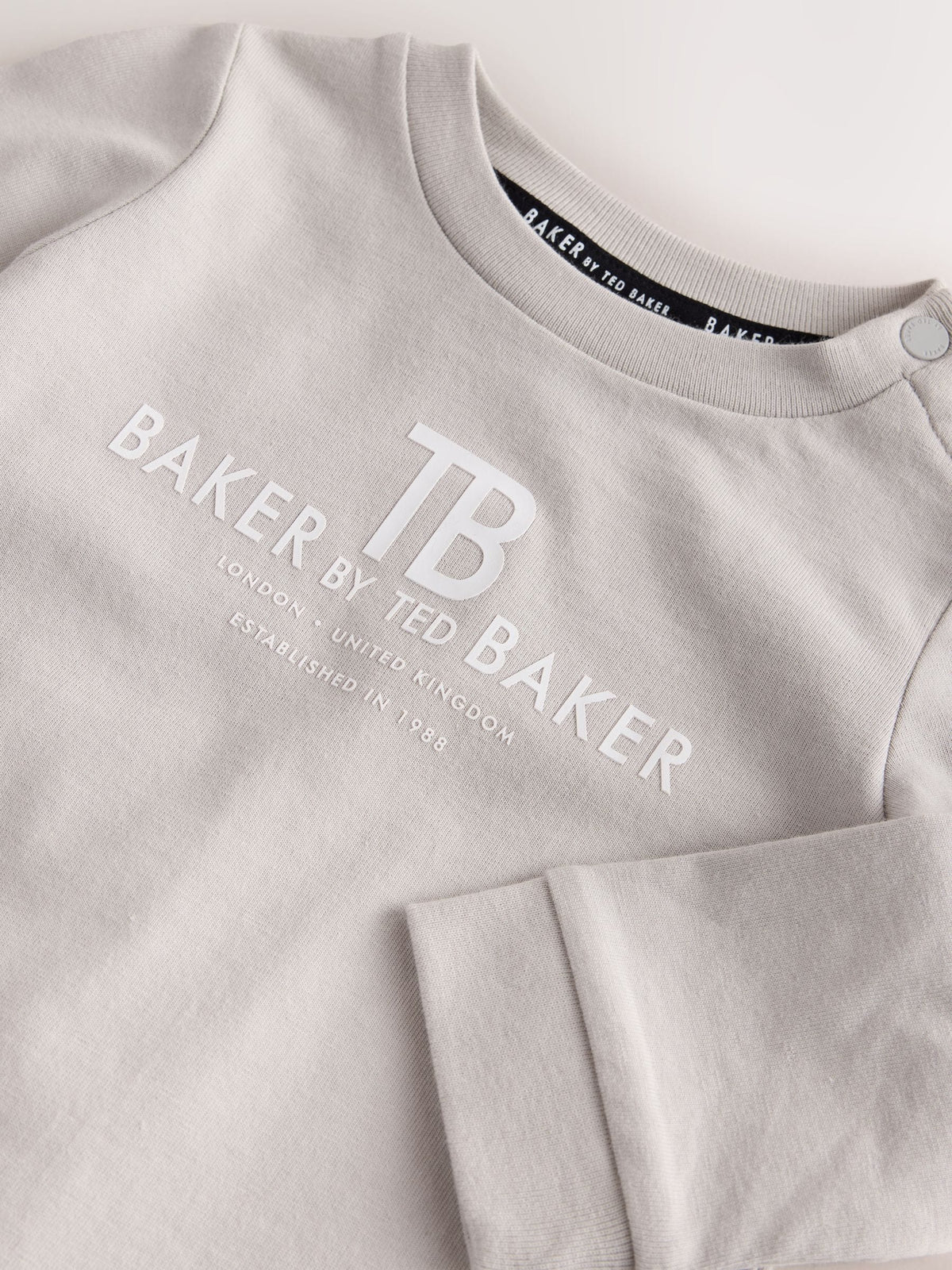 Baker by Ted Baker Blue 3 Piece Textured Knitted Zip Through Grey T-Shirt and Joggers Set - image 7