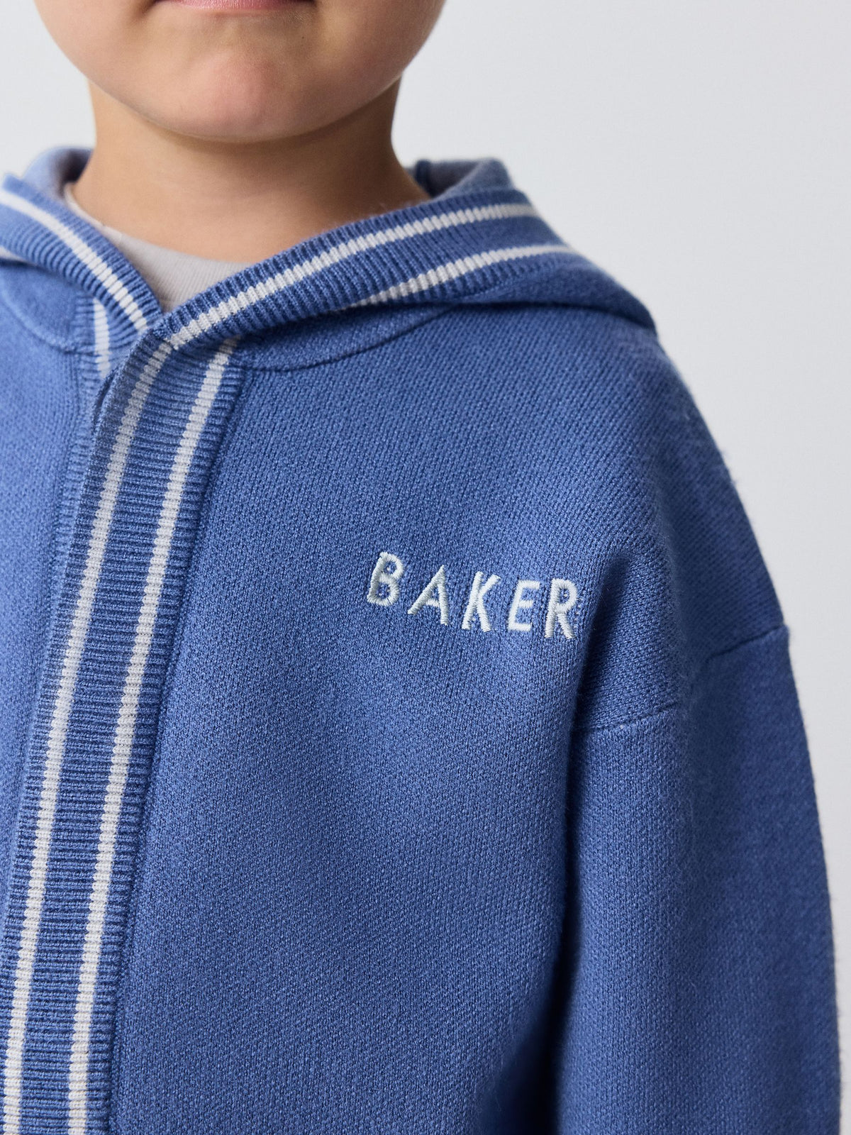 Baker by Ted Baker Blue 3 Piece Textured Knitted Zip Through Grey T-Shirt and Joggers Set - image 8