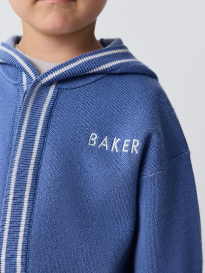 Baker by Ted Baker Blue 3 Piece Textured Knitted Zip Through Grey T-Shirt and Joggers Set - image 8