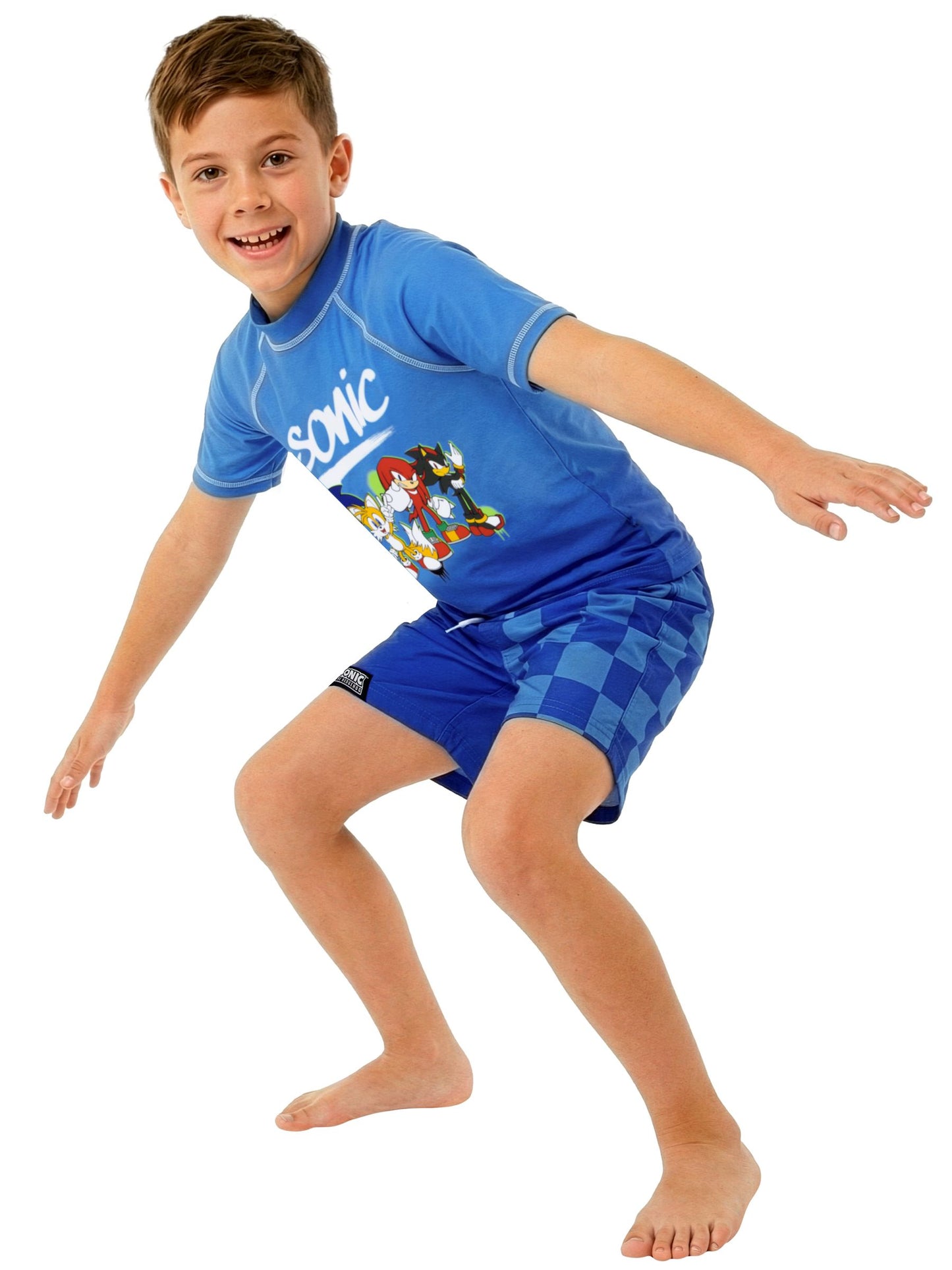 Character Blue Sonic The Hedgehog Rash Guard And Swim Shorts image 5