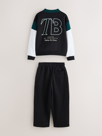 Baker by Ted Baker Navy Varsity Cardigan T-Shirt and Wide Leg Joggers Set 3 Piece - image 12