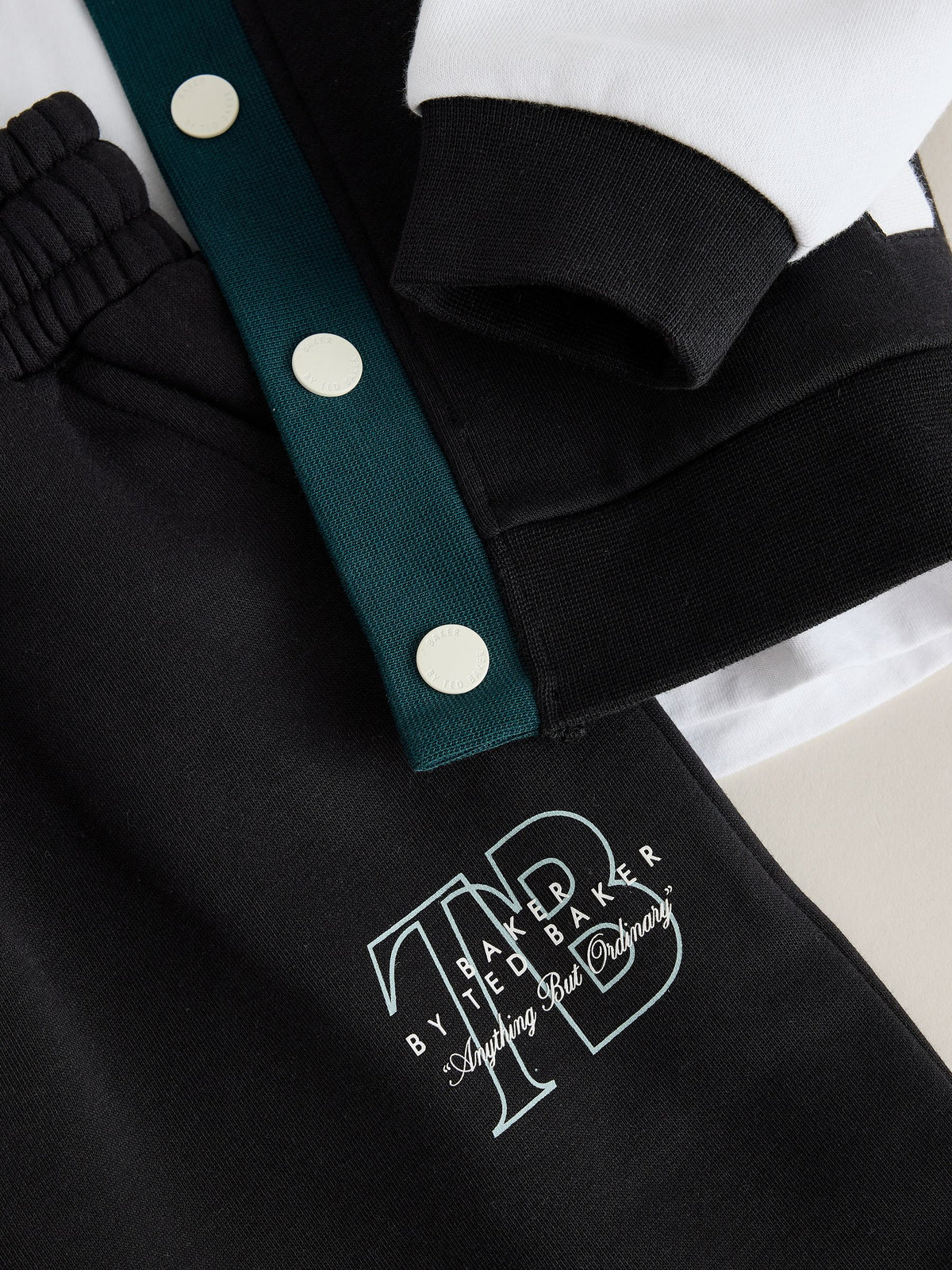 Baker by Ted Baker Navy Varsity Cardigan T-Shirt and Wide Leg Joggers Set 3 Piece - image 16