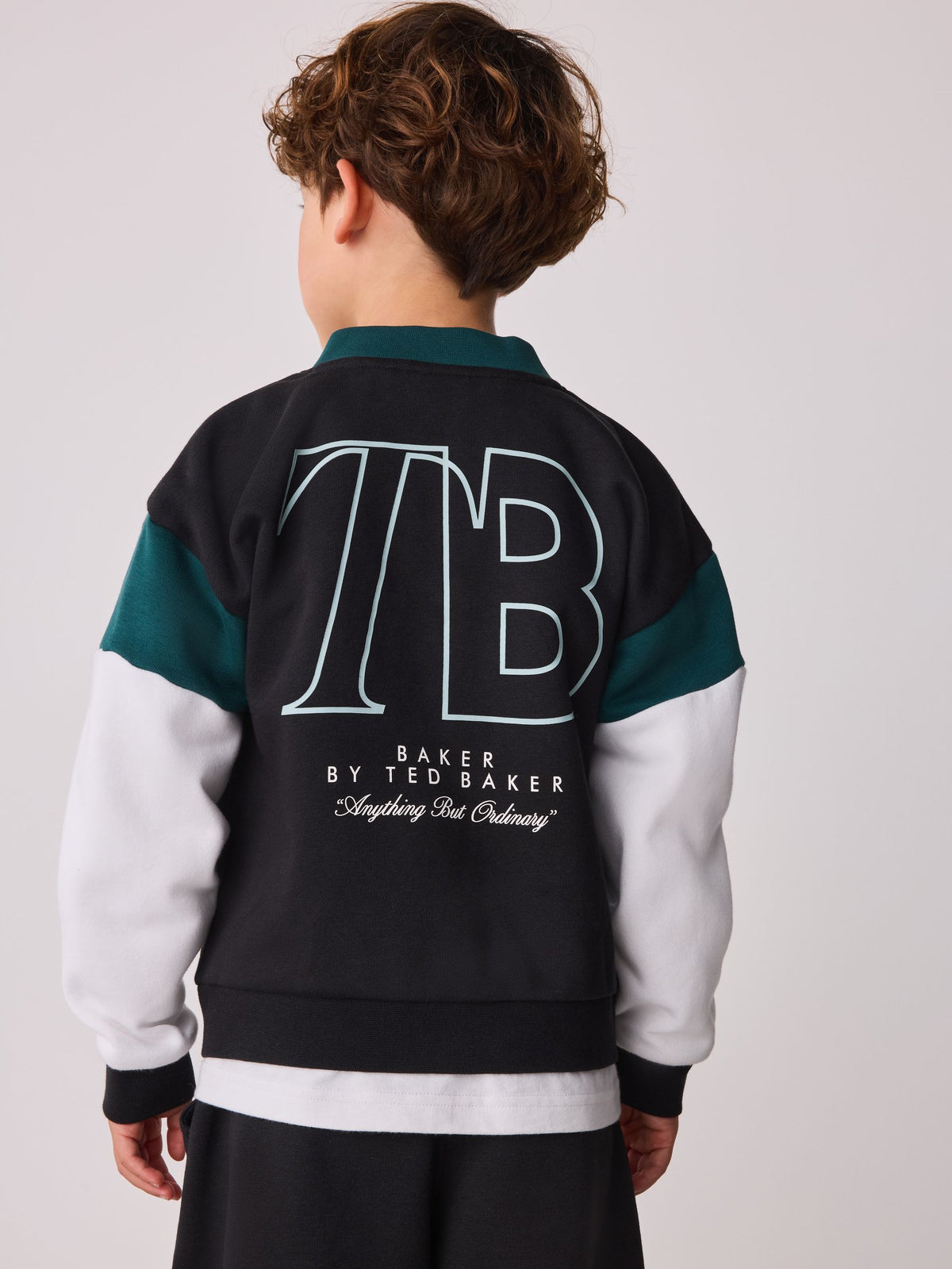 Baker by Ted Baker Navy Varsity Cardigan T-Shirt and Wide Leg Joggers Set 3 Piece - image 5