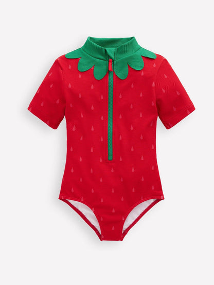 Boden Red Short Sleeve Swimsuit image 1