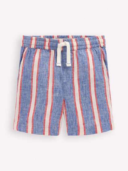 Boden Blue Cotton Linen Blend Shorts image 1