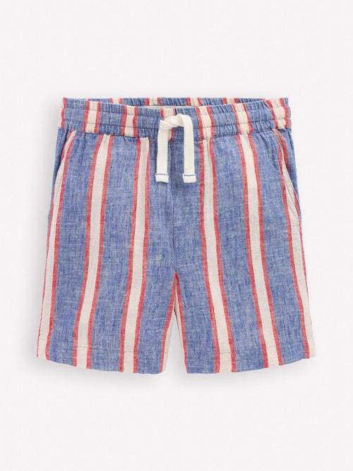 Boden Blue Cotton Linen Blend Shorts image 1