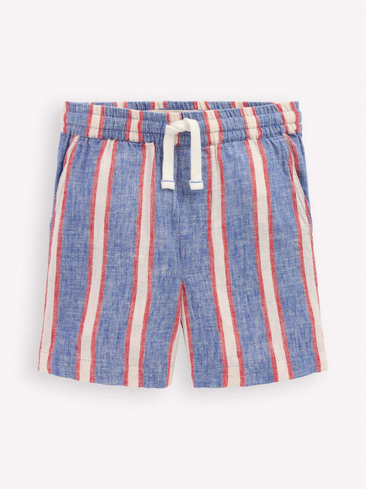 Boden Blue Cotton Linen Blend Shorts image 1