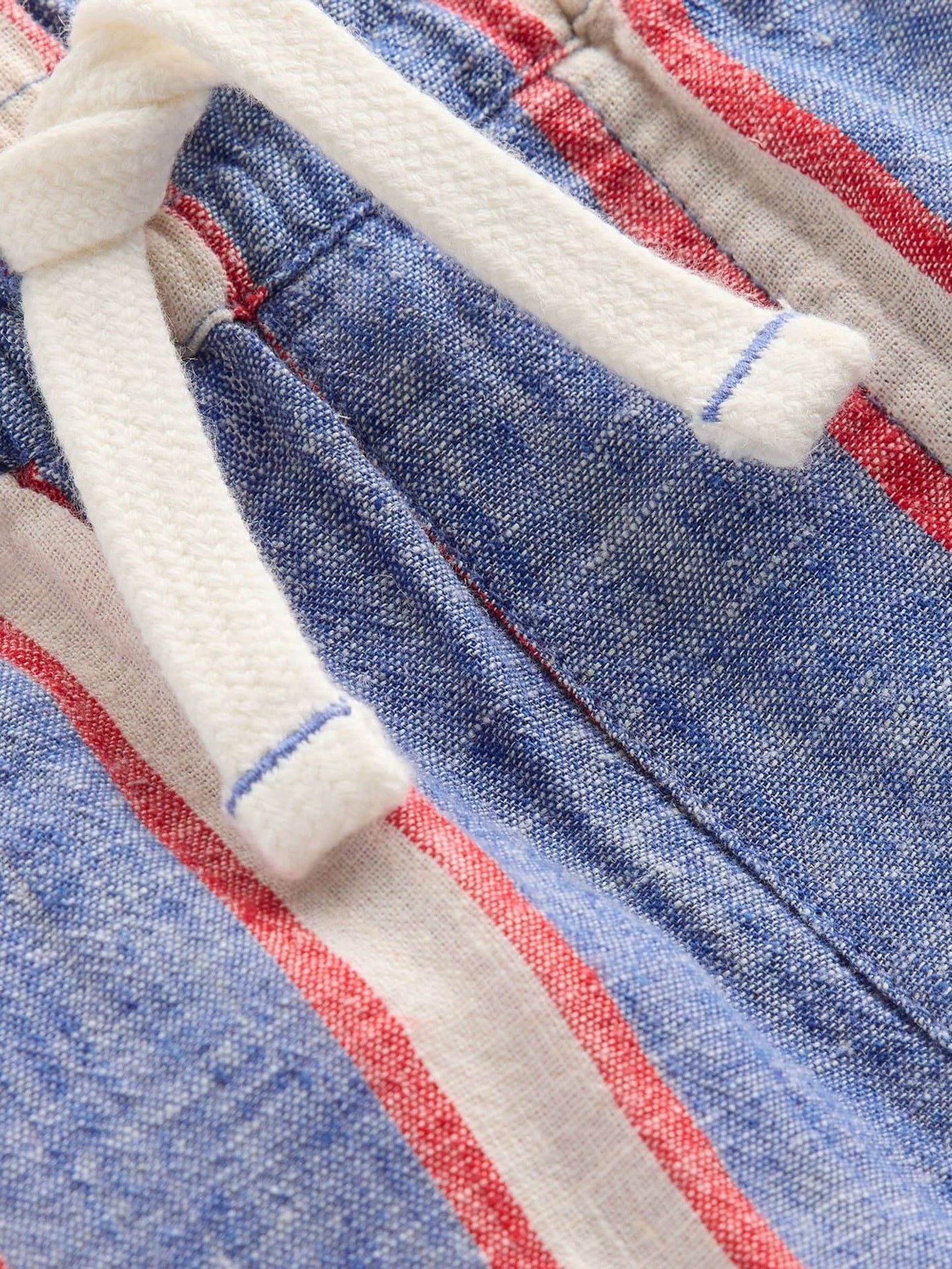 Boden Blue Cotton Linen Blend Shorts image 3