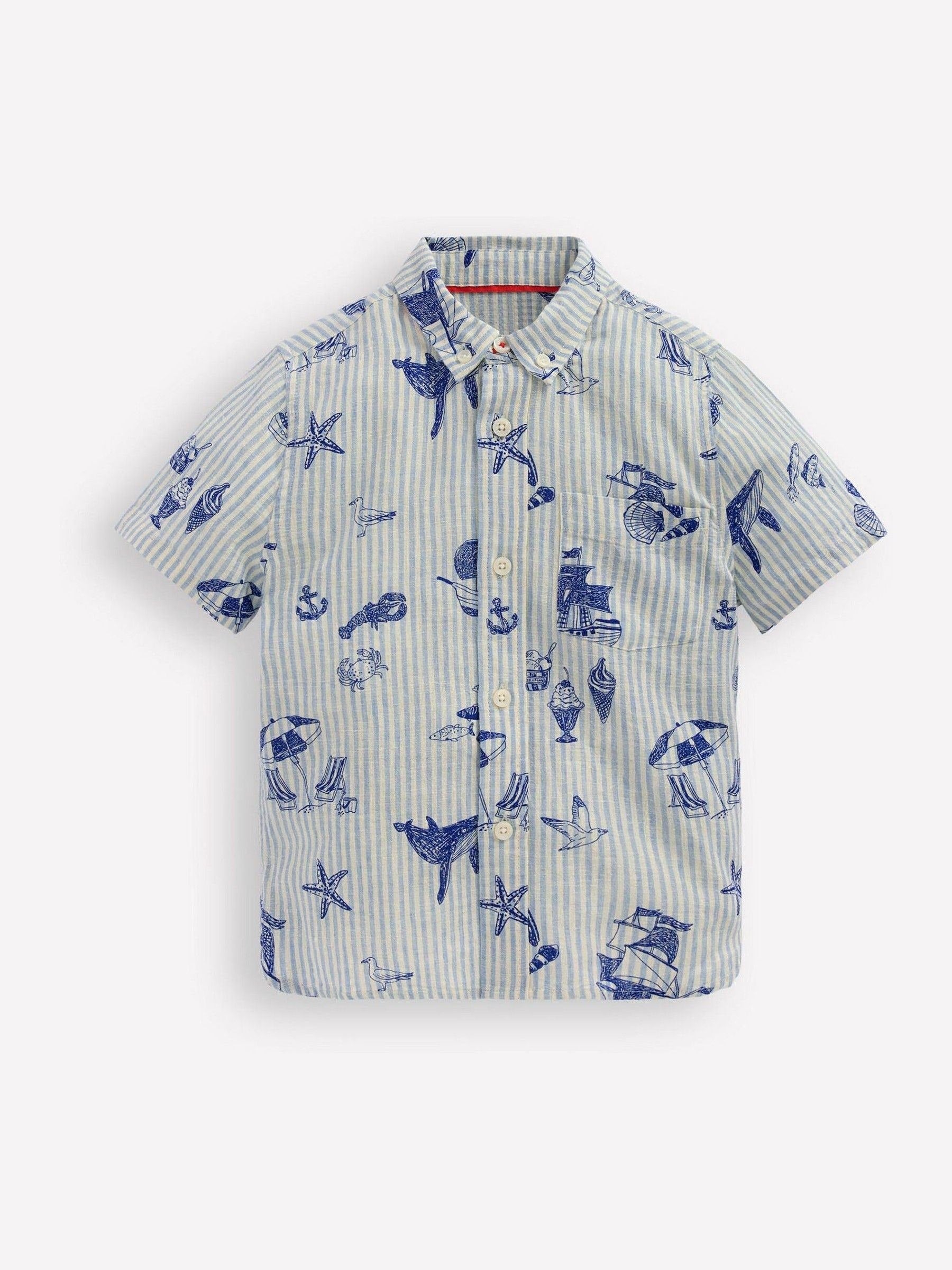 Dsiney Kidz - Boden Blue Cotton Linen Shirt image 1