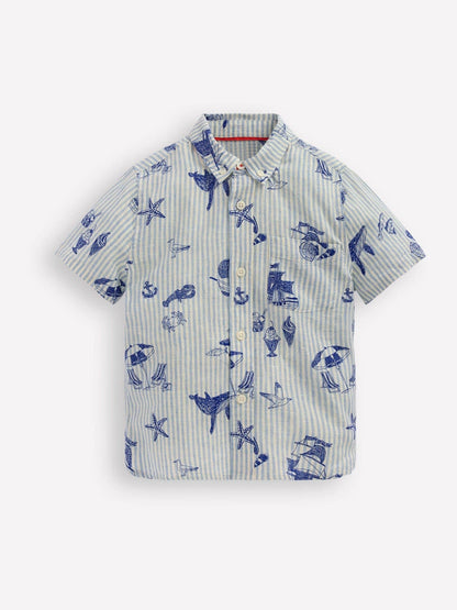 Dsiney Kidz - Boden Blue Cotton Linen Shirt image 1