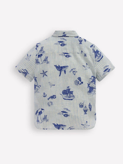 Dsiney Kidz - Boden Blue Cotton Linen Shirt image 2