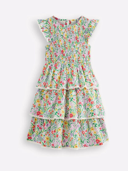 Boden Yellow Tiered Lace Woven Dress image 2