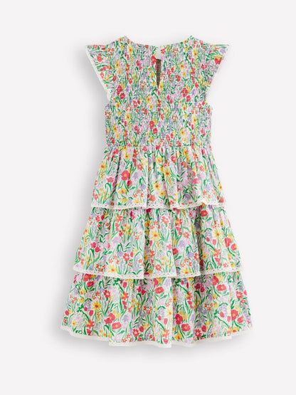 Boden Yellow Tiered Lace Woven Dress image 3