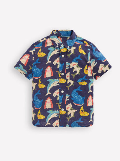 Dsiney Kidz - Boden Blue Cotton Linen Shirt image 1