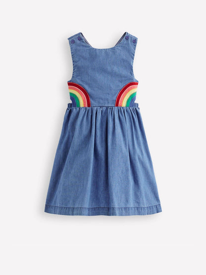 Boden Blue Rainbow Cross Back Dress image 3